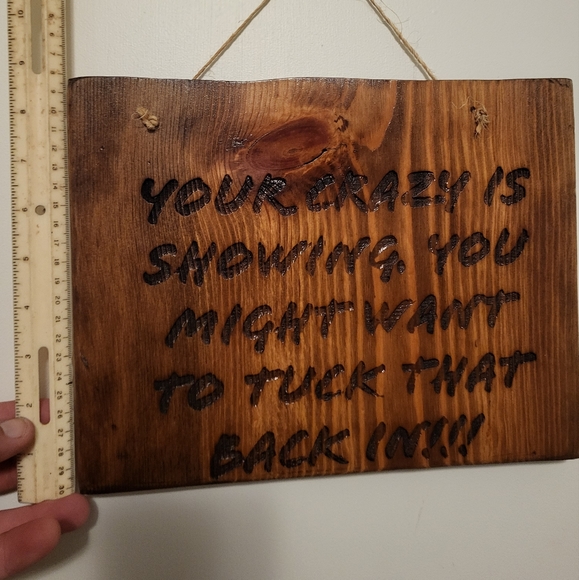 Pine wood sign 11"x9"x3/4" - Picture 3 of 3